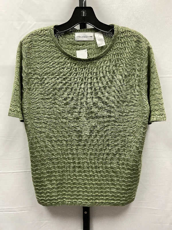 Casual Chic Outfits Green Top Short Sleeve Alfred Dunner, Size M