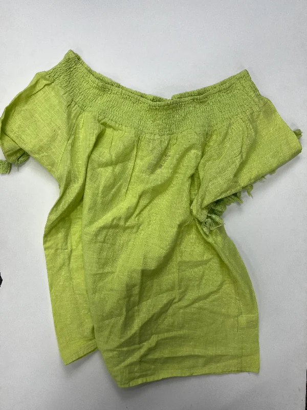 Soft Fabric Looks Green Top Short Sleeve Cato, Size M