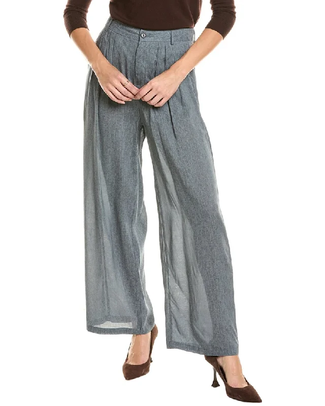 Leisure Travel Seraphina Pleated Linen-Blend Pant